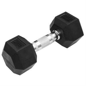 Hex Rubber Dumbbell (2 kg)