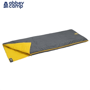 ABBEY® Camp Adult Sleeping Bag (grey/yellow)