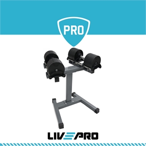 LivePro Adjustable Dumbbell Set With Stand 20kg
