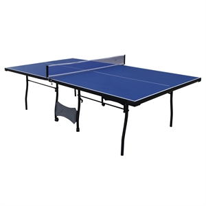 The Solex 95918 Ping Pong Table is equipped with a 15 mm surface made of Polybutylene with a blue PVC coating. It includes a stable net, has a very wide tubing, a simple folding and locking system and particularly good stability.
